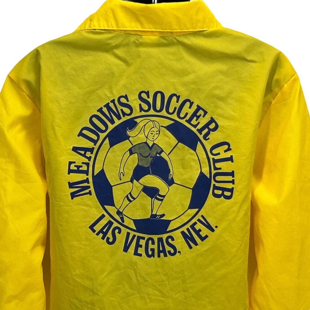 Vintage 80s Meadows Womens Soccer Club Jacket Las Vegas Yellow Unisex M Medium